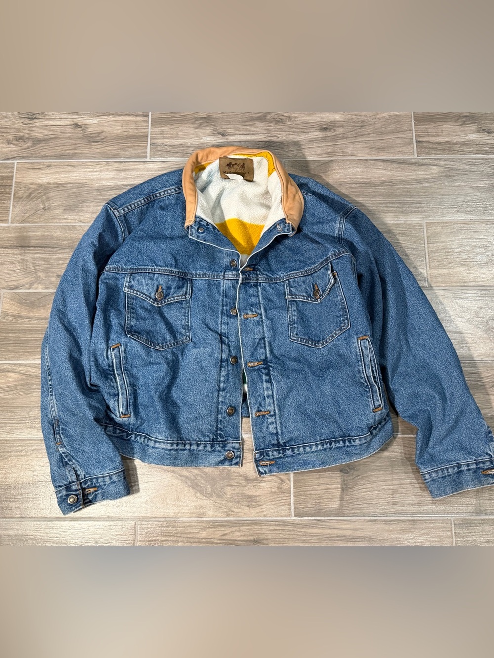 Vintage Schaefer Outfitter Denim Ranch Jacket Sherpa USA Made Western XXL Mens